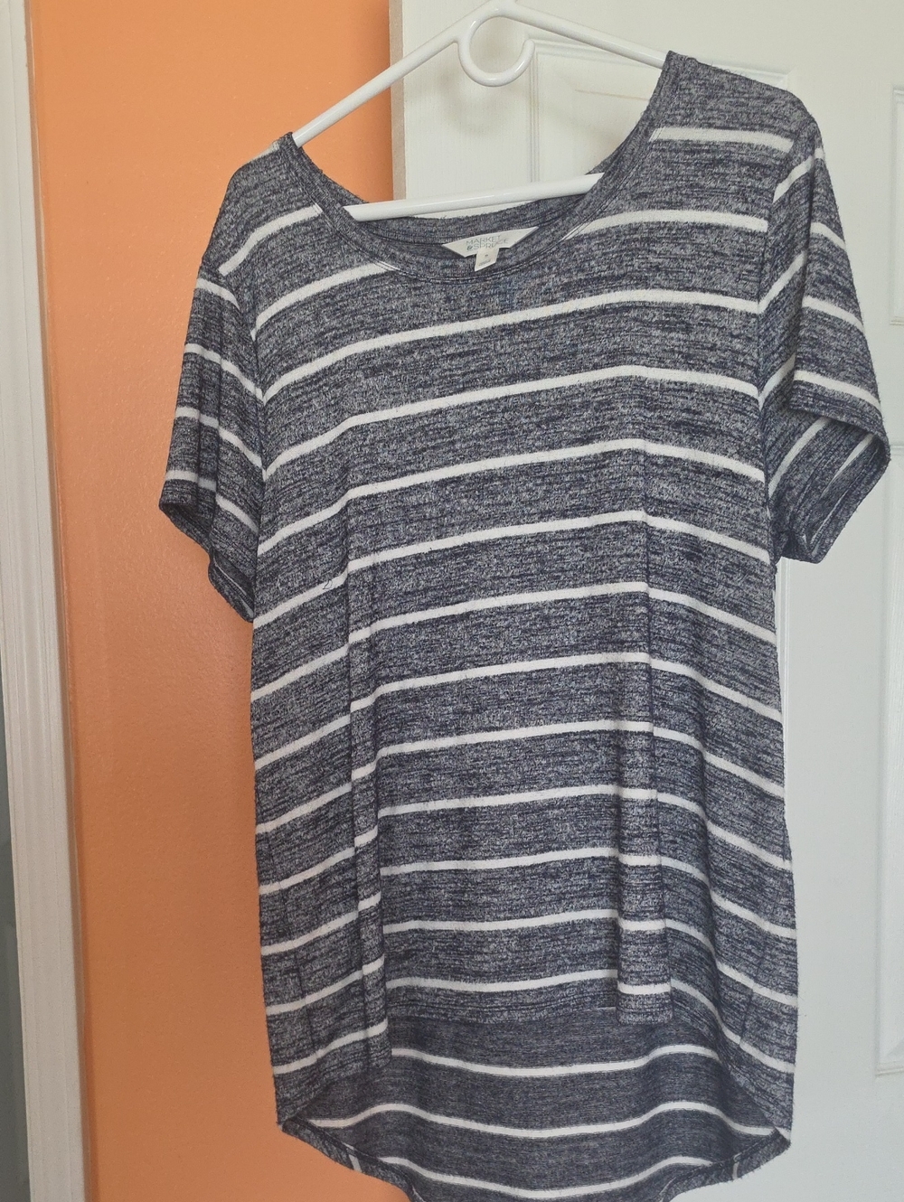 Market & Spruce Navy & White Striped Short Sleeve Tee - Relaxed Fit